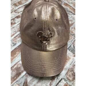 Disney Parks Mickey Mouse Rose Gold Sequin Metallic Baseball Women's Hat